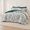 Peacock Blue Floral-Queen, variant on Pink Floral King 7 Piece Bed-in-a-Bag Botanical Flower Pom-Pom Soft Lightweight Bedding Set