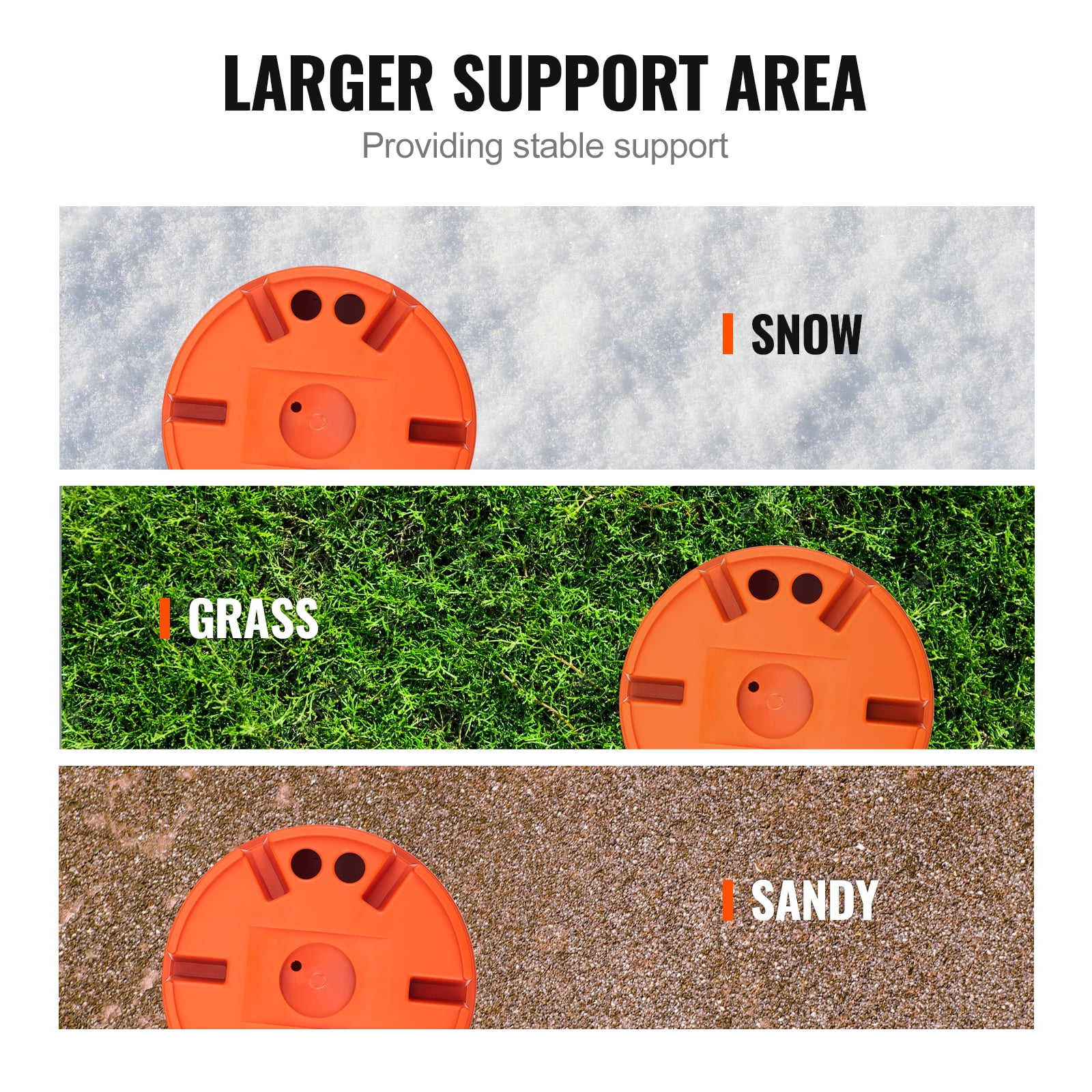 VEVOR Trailer Jack Block,2000 lbs Capacity per RV Leveling Block, High-quality Polypropylene RV Camper Stabilizer Blocks, RV Travel Accessories Use for Any Tongue Jack, Post, Foot, 5th Wheels, 2-Pack