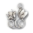 thumbnail image 1 of Sterling Silver 20" 1mm 3D Two Tulips Petals Open and Closed Circular Stems Pendant Necklace, 1 of 2