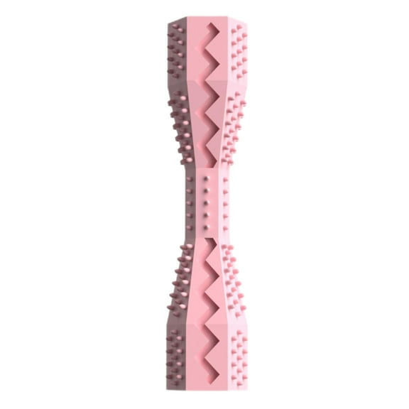 Pet Chew Toy TPR Molar Teeth Cleaning Toy – Hexagonal Design with Soft Protrusions, Washable for Small Dogs/Puppies/Cats (14.2*3.6cm) (Pink)
