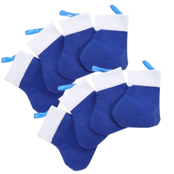 KAKOWELY Christmas Silverware Pockets Blue Cloth 8pcs 6x4.7in
