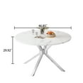 thumbnail image 2 of 47" Luxurious Round Modern Faux Marble Dining Table,White Table with Silver Leg, 2 of 6