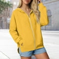thumbnail image 3 of Women Fall Zip up Hoodies Long Sleeve Lightweight Plus Size Hooded Sweatshirt Side Split Jackets with Pocket New Jackets for Women Casual Yellow L, 3 of 5
