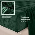 thumbnail image 6 of Bare Home Microplush Fleece Sheet Set - Ultra Soft - Deep Pocket - Twin XL, Forest Green, 6 of 9