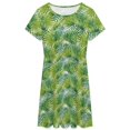 thumbnail image 3 of Palm Pattern Sundress Short Sleeve Dress Summer Women Clothes Dress for Women Dresses, 3 of 7