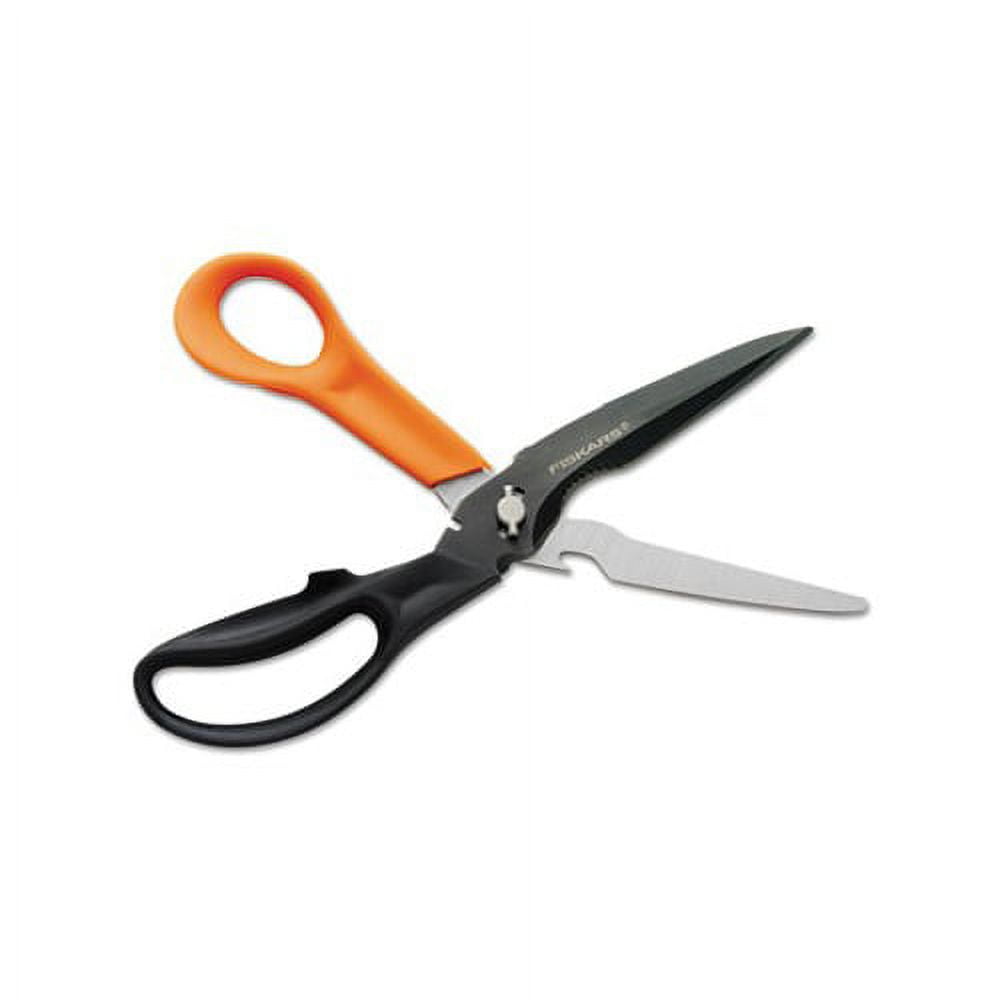 CutsMore Scissors 9" Long, 3.5" Cut Length, Black/Orange Offset Handle