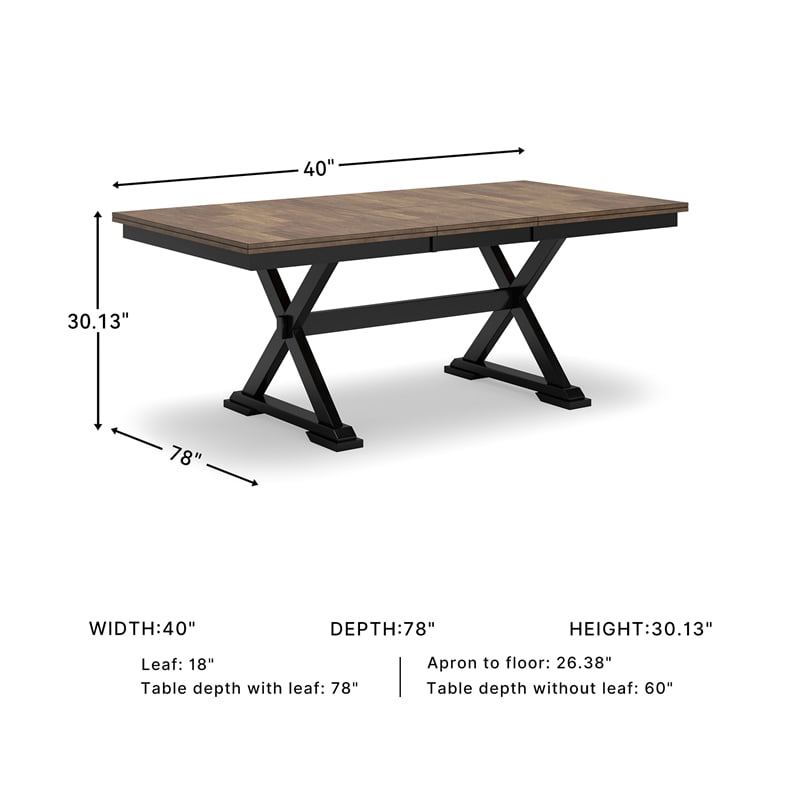 Signature Design by Ashley Wildenauer Brown & Black Dining Extension Table