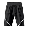 thumbnail image 6 of Fashion YLSDY Men Athletic Shorts Summer Elastic Waist Drawstring Casual Lightweight Color Block Beach Short Pants with Zip Pockets Black M, 6 of 8