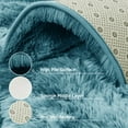 thumbnail image 5 of Debonair Super Soft Shaggy Rugs Fluffy Carpets 4x5.3 Feet Indoor Modern Plush Area Rugs for Living Room Bedroom Home Decor Upgrade Anti-Skid Rectangular Fuzzy Rug, Blue, 5 of 9