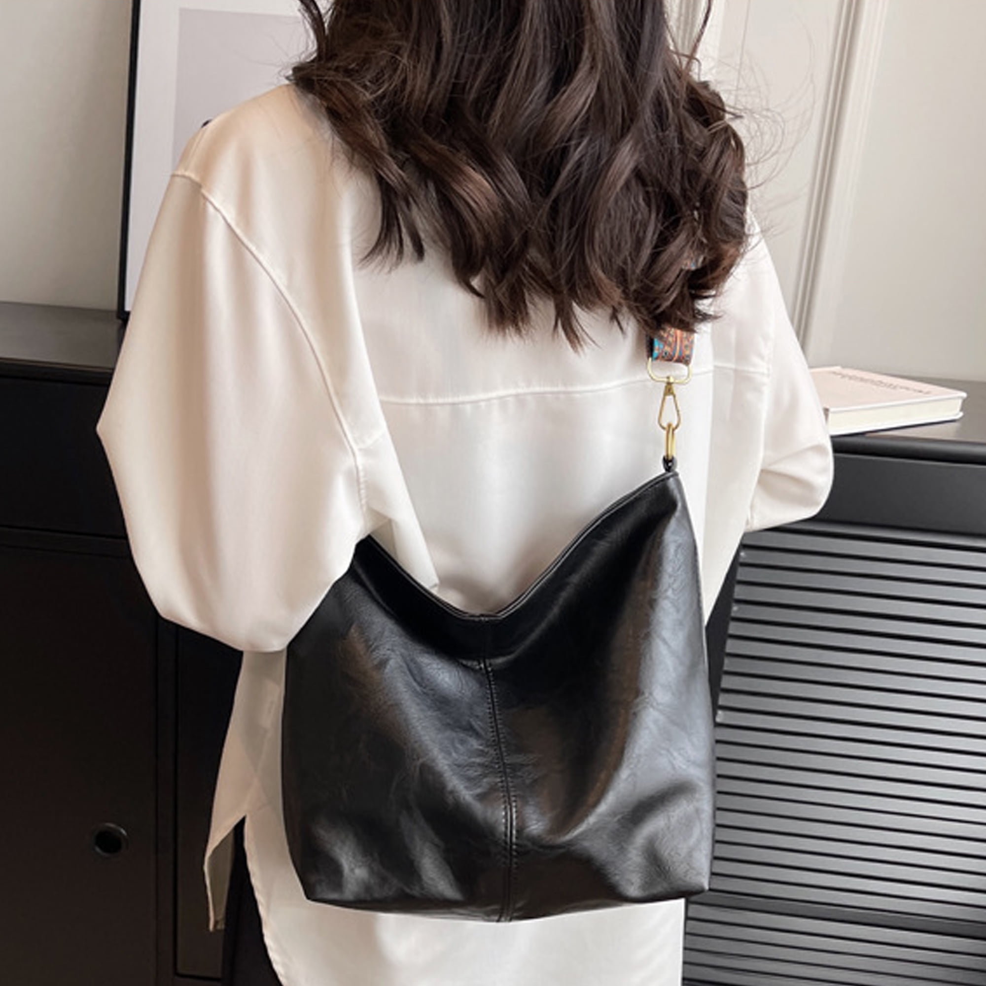 Hobo Bag for Women Crossbody Handbag Ladies Chic Shoulder Bags Black Purse