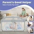 thumbnail image 6 of Baby Playpen, HDJ 50*50 inch Baby Play Yard with Soft Breathable Mesh and Anti-Slip Base, Baby Fence Infant Playard for Boy and Girls, Gray, 6 of 6