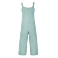 thumbnail image 4 of Green Jumpsuits for Women Dressy Women Casual U Neck Sleeveless Jumpsuits Spaghetti Strap Baggy Overalls Pants with Pocket Overalls for Women, 4 of 6
