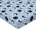thumbnail image 4 of Ambesonne Moon Fitted Sheet, Grunge Night Stars Crescent, Twin Size, Soft Blue Night Blue, 4 of 5