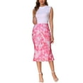 thumbnail image 2 of INSPIRE CHIC Bohemian Skirt for Women's Mesh Fishtail Bodycon Midi Skirt XS Pink, 2 of 6