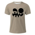 thumbnail image 4 of VBARHMQRT Yellow Tshirt Men's Print Theme T Shirt Printed Solid Color Short Sleeve Top Khaki, 4 of 4