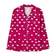 thumbnail image 6 of AUNVITO Women's Valentine Pajama Set Long Sleeve Notched Collar with Pockets and Print Casual Comfortable Loungewear, 6 of 7
