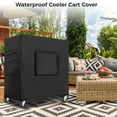 thumbnail image 5 of Rolling Cooler Cart Cover, 420D Waterproof Cooler Cart Cover Fits for Most 80-100 Quart Cooler Carts, Outdoor Beverage Cart, Patio Ice Chest Protective Covers, 37″L x 20″W x 36″H, 5 of 5