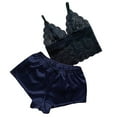 thumbnail image 2 of Leesechin Womens Nightgown Lace Satin Bra Camisole Sling Tops Shorts Nightwear Two Piece Set on Clearance, 2 of 6