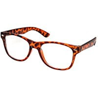 Vintage Inspired Eyewear Original Geek Nerd Tortoise Clear Lens Horn Rimmed Glasses