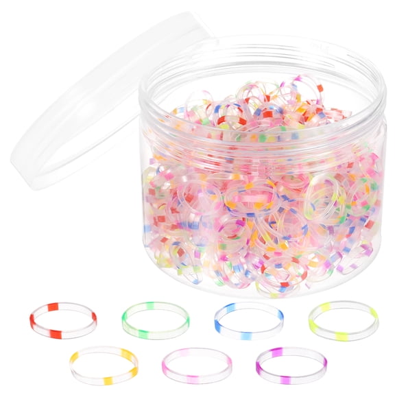 Uxcell 500 Pack Rubber Band Stretchable Rubber Elastic Band Colored Spots 20mm x 3mm Hair Rubber Bands for Home Office