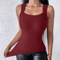 thumbnail image 6 of Fanxing Womens Tank Tops Built-in Bra Ribbed Cami Tanks Lightweight Undershirt Tank Tops Wine,M, 6 of 8