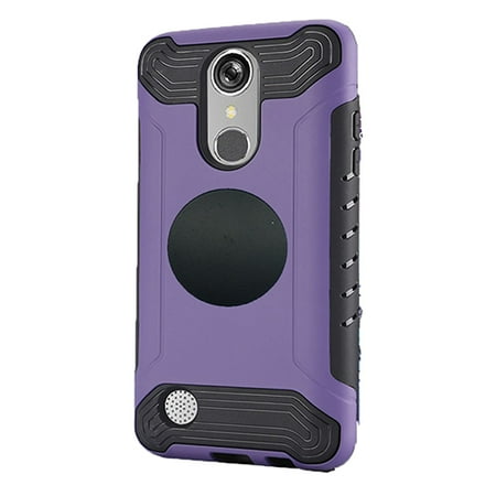 Universal Reusable Screen Protector For LG Rebel 3 (Tracfone) Phone, Slim Armor Cover Case + Screen Protector + Universal Air Vent Car Mount Phone Holder (Purple) ()