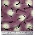 thumbnail image 1 of Soimoi Cotton Jersey Fabric Moon & Bat Halloween Print Fabric by The Yard 58 Inch Wide, 1 of 1