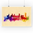 thumbnail image 2 of Buffalo, New York, Skyline Abstract, Tan (12x18 Wall Art Poster, Room Decor), 2 of 3