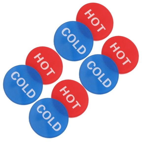 Raindrops 4 Pairs Self Stick Hot and Cold Water Labels Hot and Cold Faucet Indicator Stickers Waterproof Red Blue Bathroom Signs Ideal for Kitchen and Washroom