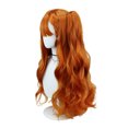 thumbnail image 1 of Peluca para cosplay, larga y ondulada, naranja con trenzado lateral y flequillo, 1 of 3