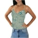 thumbnail image 2 of Heisall Womens Summer Camisoles Solid Color Embroidered Patches Beaded Back Tie Open Back Y2K Sexy Tops, 2 of 6