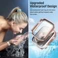 thumbnail image 3 of XiHAMA Waterproof Case Compatible with Apple Watch SE (2nd Gen) Series 6 5 4 Screen Protector, Tempered Glass Hard PC Bumper Face Cover, 3 of 7