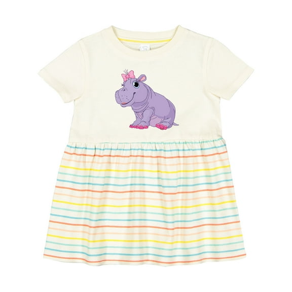Inktastic Cute Purple Hippo Girls Baby Dress
