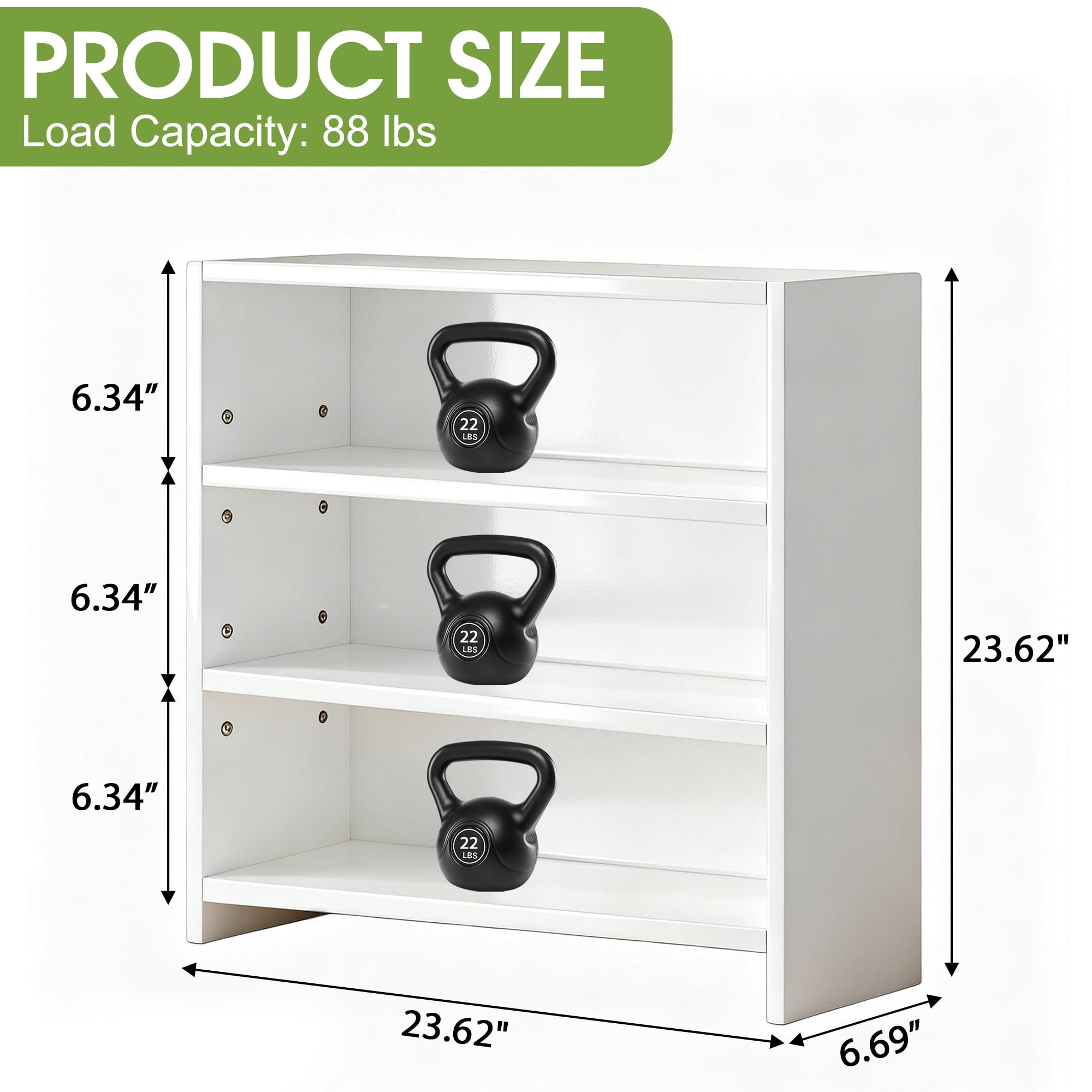 CISILOV 3-Tier Bookcase, Bookshelf with Adjustable Storage Shelves, Open Storage Cabinet, Modern Wooden Book Case, White Book Shelf for Home Office, Living Room, Bedroom