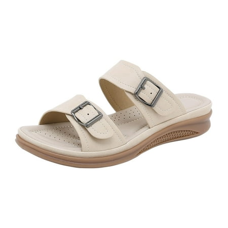 

Jungdeepe Women s Summer Europe And The United States Fashion Open Toe Buckle Casual Sandals Lightweight Retro Wedge Sandals Womens Sandals Heels Cute Tan Sandals for Women Packs Sandals for Women
