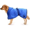 thumbnail image 1 of Microfibre Dog Bathrobe Adjustable Cat Fast Dry Bathing Quick Drying Pajamas Toweling Super Absorbent Pet Robe S Blue 40cm for Back Length, 1 of 6