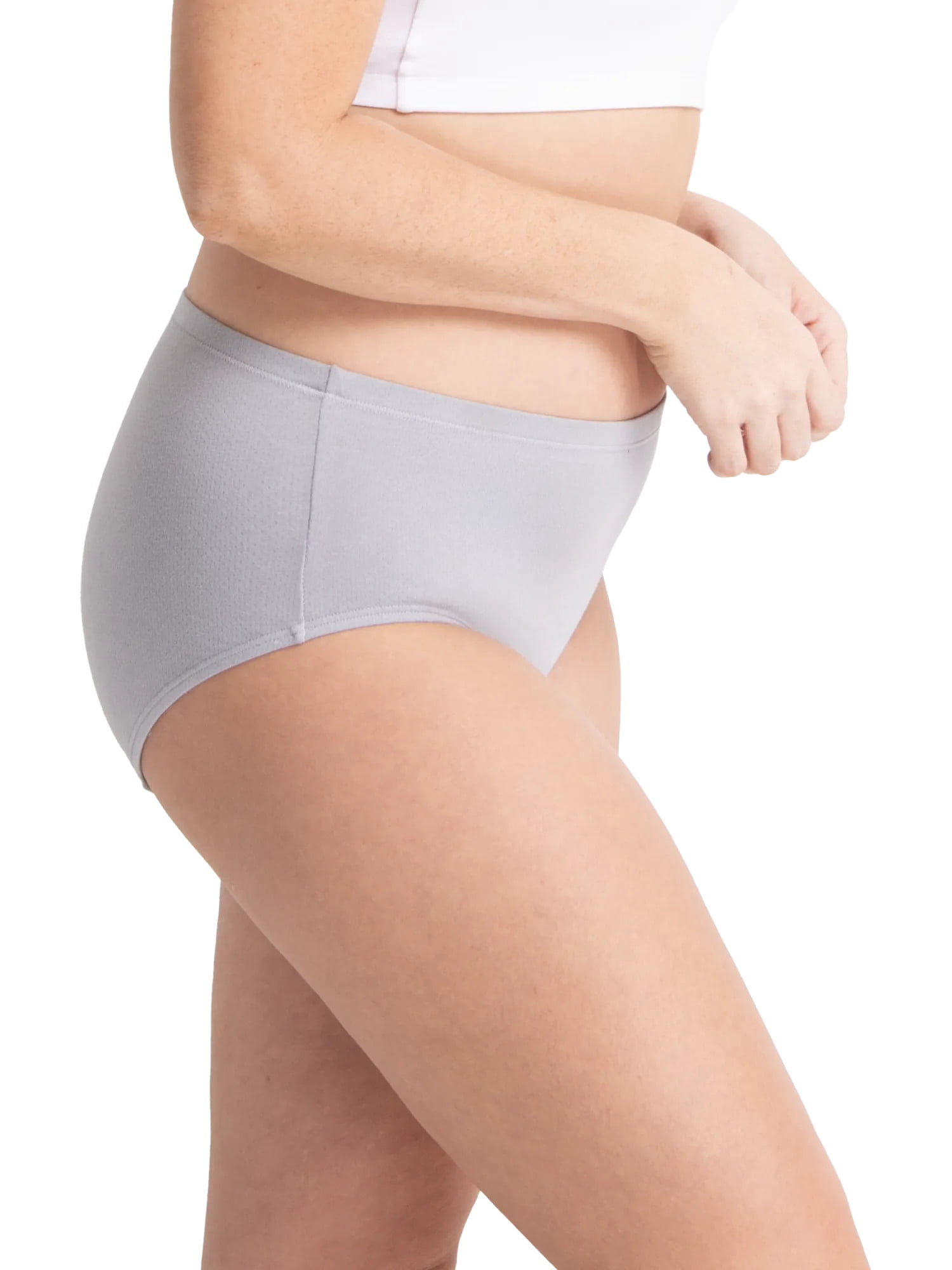 Fruit of the Loom Women's Breathable Cotton Stretch Brief Panties, Moisture‑Wicking, Full Coverage Underwear, 6-Pack, Sizes M–3XL