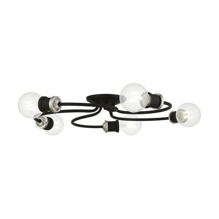 

Livex Lighting 46385 Bromley 5 Light 20 Wide Flush Mount Ceiling Fixture - Black /