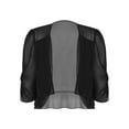 thumbnail image 4 of Yartina Womens Half Sleeve Sheer Mesh Shrug Cropped Bolero Cardigan Cover Up Black L, 4 of 7