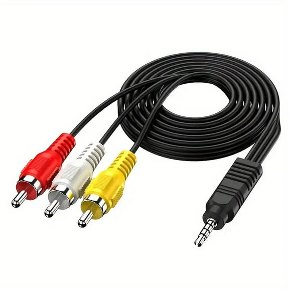 axGear AUX Male 3.5mm to 3 RCA AV Audio Video Male Converter Cable TV Cord Adapter Wire