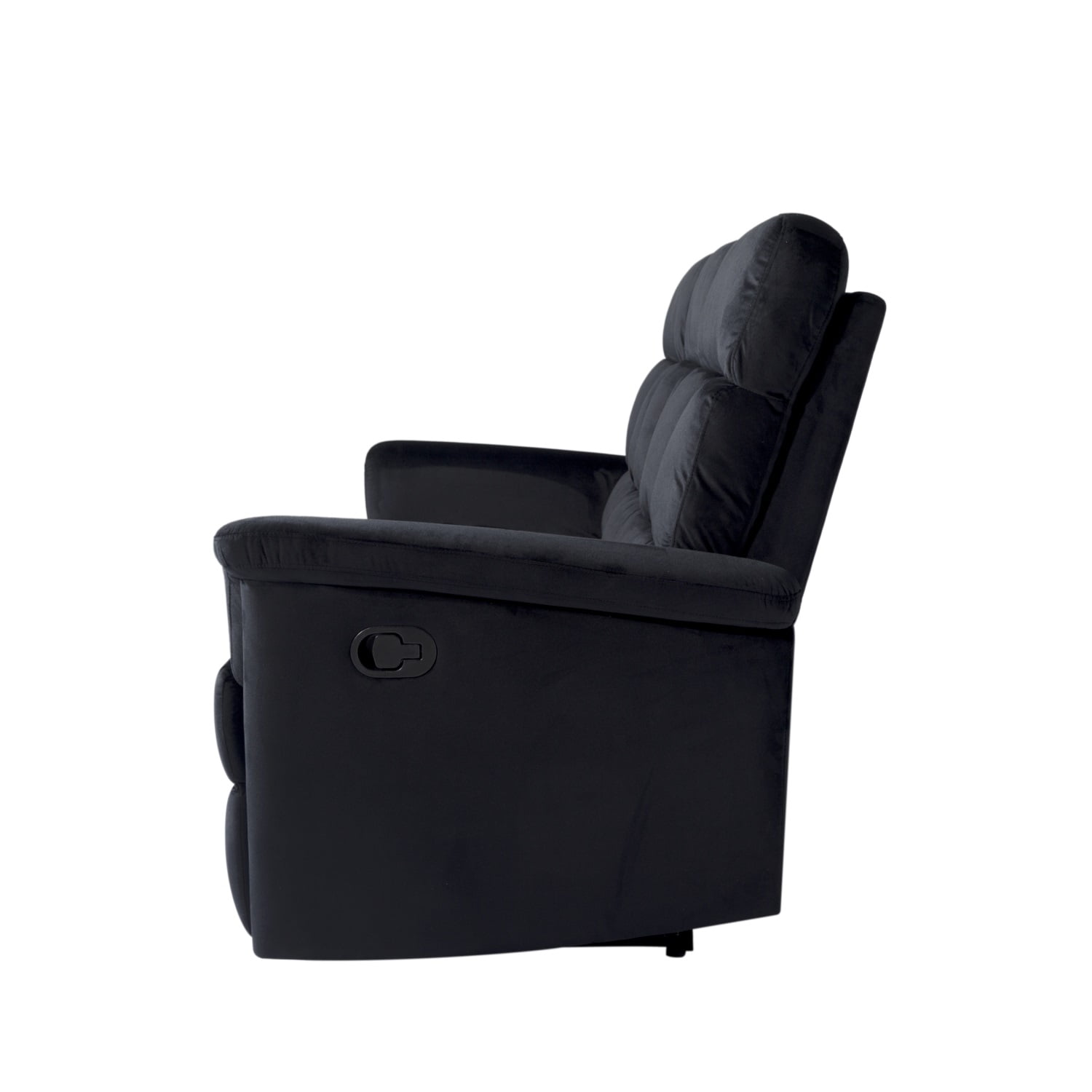 Kadyn 3-seater Relining Sofa, Modern Recliner Sofa for Living Room, Velvet Upholstered Sofa for Home, Black Kadyn 3-seater Relining Sofa, Modern Recliner Sofa for Living Room, Velvet Upholstered Sofa for Home, Black