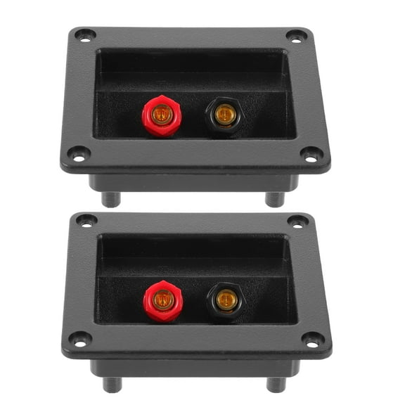 2 Pcs Subwoofer Terminal Plates Speaker Wire to for Cabinet Cup Black