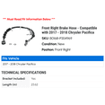 thumbnail image 2 of Front Right Brake Hose - Compatible with 2017 - 2018 Chrysler Pacifica, 2 of 2