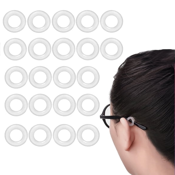 Eyeglasses Temple Tip Sleeve Retainer Glasses Ear Grip, Anti-Slip Comfort Eyeglasses Retainers For Spectacle, 12 Pairs (Clear)