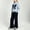 Blue, variant on Amidoa Girls 2 Piece Outfits Fall Winter Clothes Long Sleeve Top and Casual Pants Kids Clothing Sets Size Green 18 Months