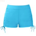 thumbnail image 2 of LYHaoo Girls Solid Color Swim Bottoms High Waist Swimwear Comfortable Stretchy Swim Shorts For Toddler Kids,Girls Swim Shorts 7-8 Years, 2 of 5