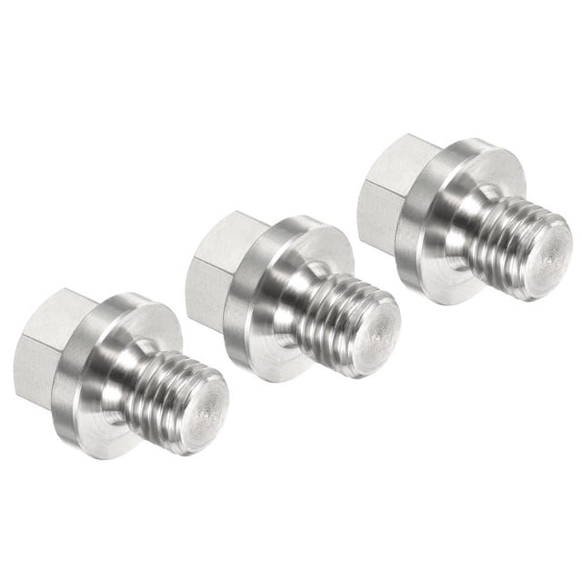 Unique Bargains M8x1 Male Plug Stainless Steel Thread Hex Head Socket Solid Pipe Fitting 3 Pack
