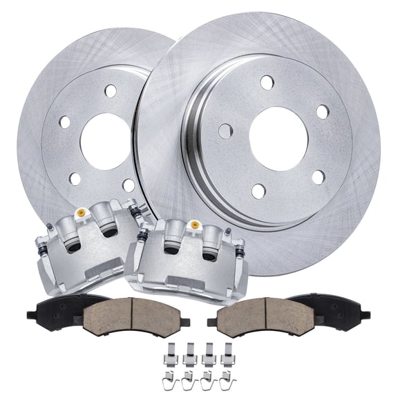 Detroit Axle - Front Brake Kit for 2009-2018 Ram 1500, 2019-2023 Ram 1500 Classic, Disc Brake Rotors Ceramic Brake Pads Brake Calipers
