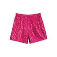 thumbnail image 5 of inlzdz Kids Girls Sequins Disco Jazz Hip Hop Ballet Dance Shorts Tumbling Yoga Gym Performance Bottoms Hot Pink 12, 5 of 7