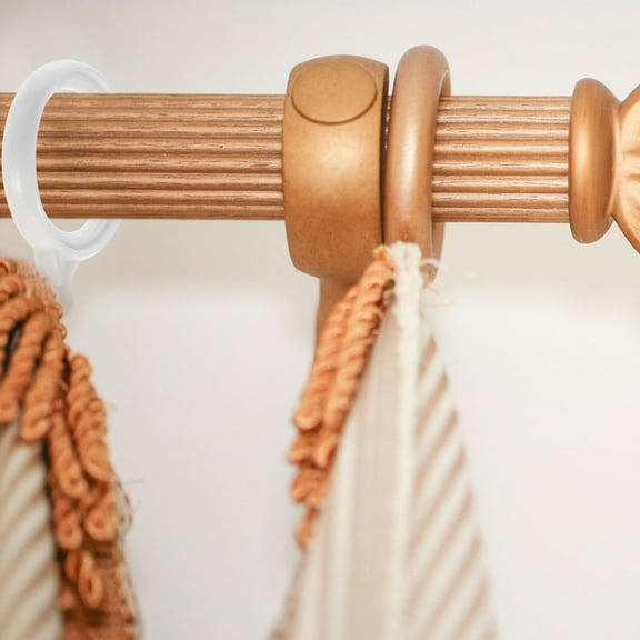 GOOHOCHY  12 Pcs Drapery Rings with Eyelets Curtain Accessories White